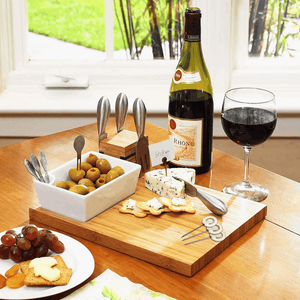 Pamap - Buxton Bamboo Cheese Board Set with 4 Tools & Cheese Markers